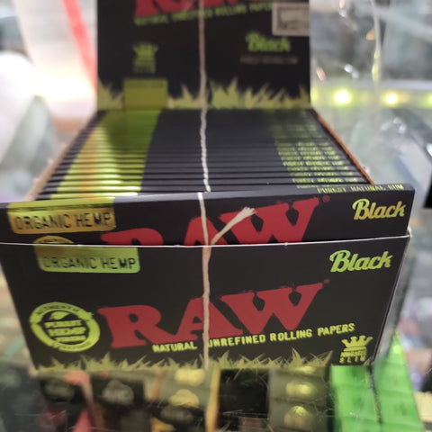 Raw black organic hemp papers